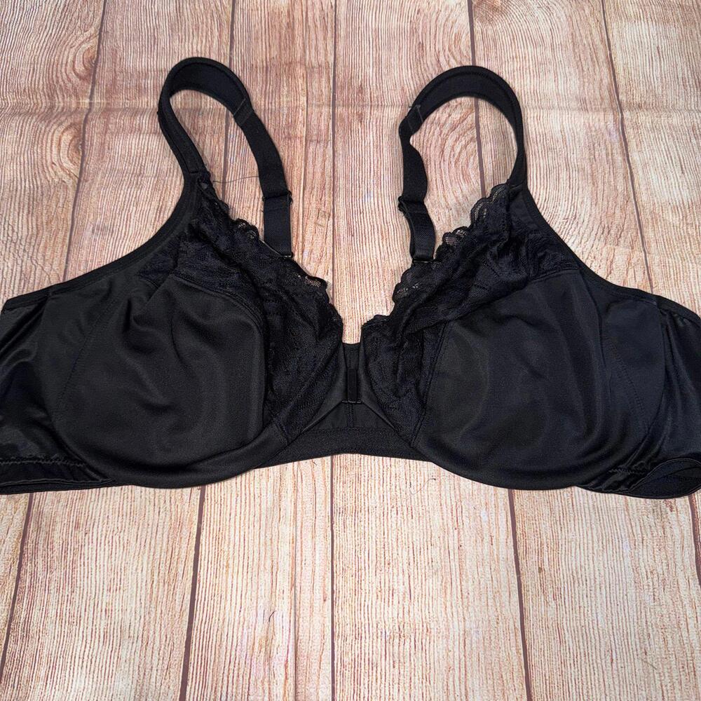 Black Lace Trim 48C Bra with Adjustable Straps